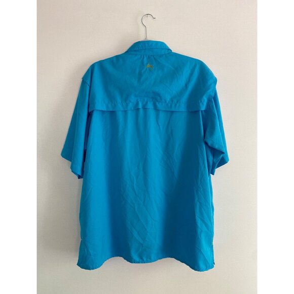 World Wide Sportsman Mens Blue Short-Sleeve Fishing Shirt With Pockets Size L - Picture 2 of 7